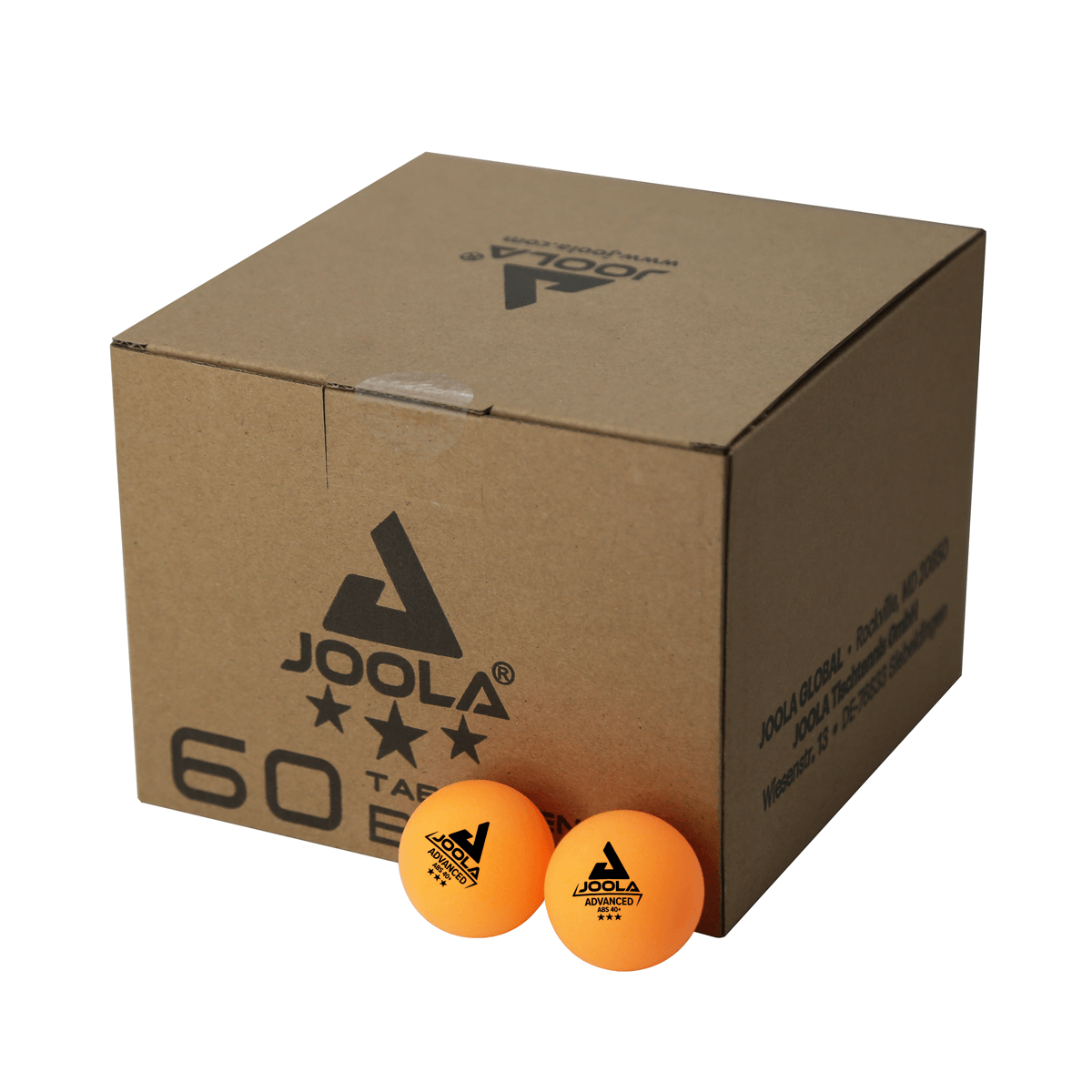 JOOLA Orange 3-Star Training Table Tennis Balls (60 Pack)