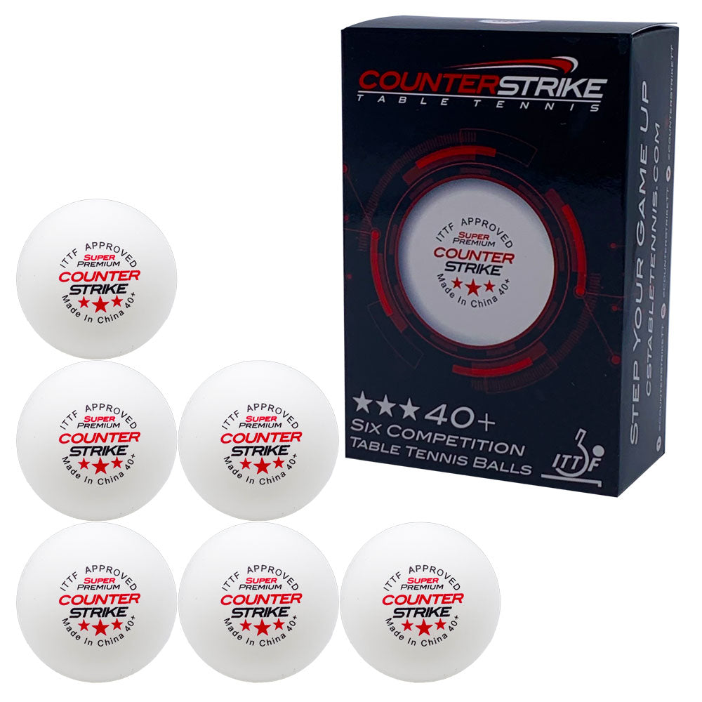 Counterstrike Super Premium 40+ Table Tennis Balls (6 Pack)