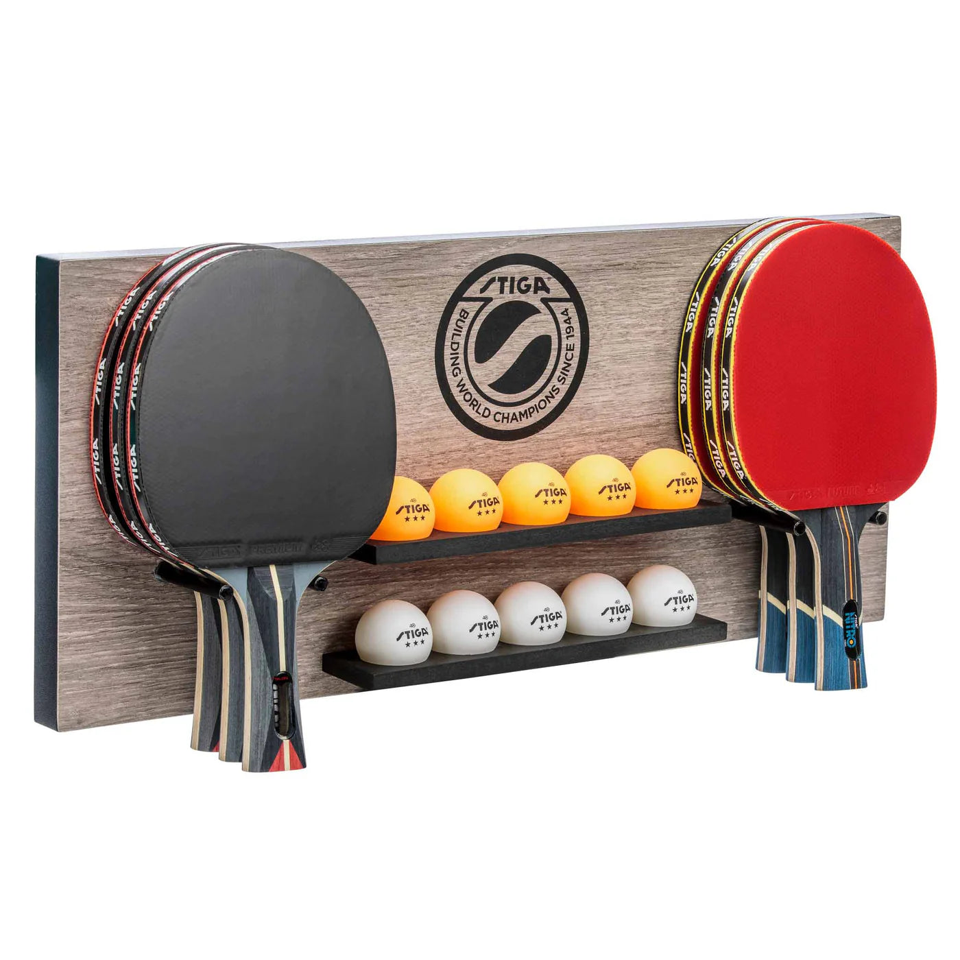 STIGA Ping Pong Storage Wall Rack (Brown)
