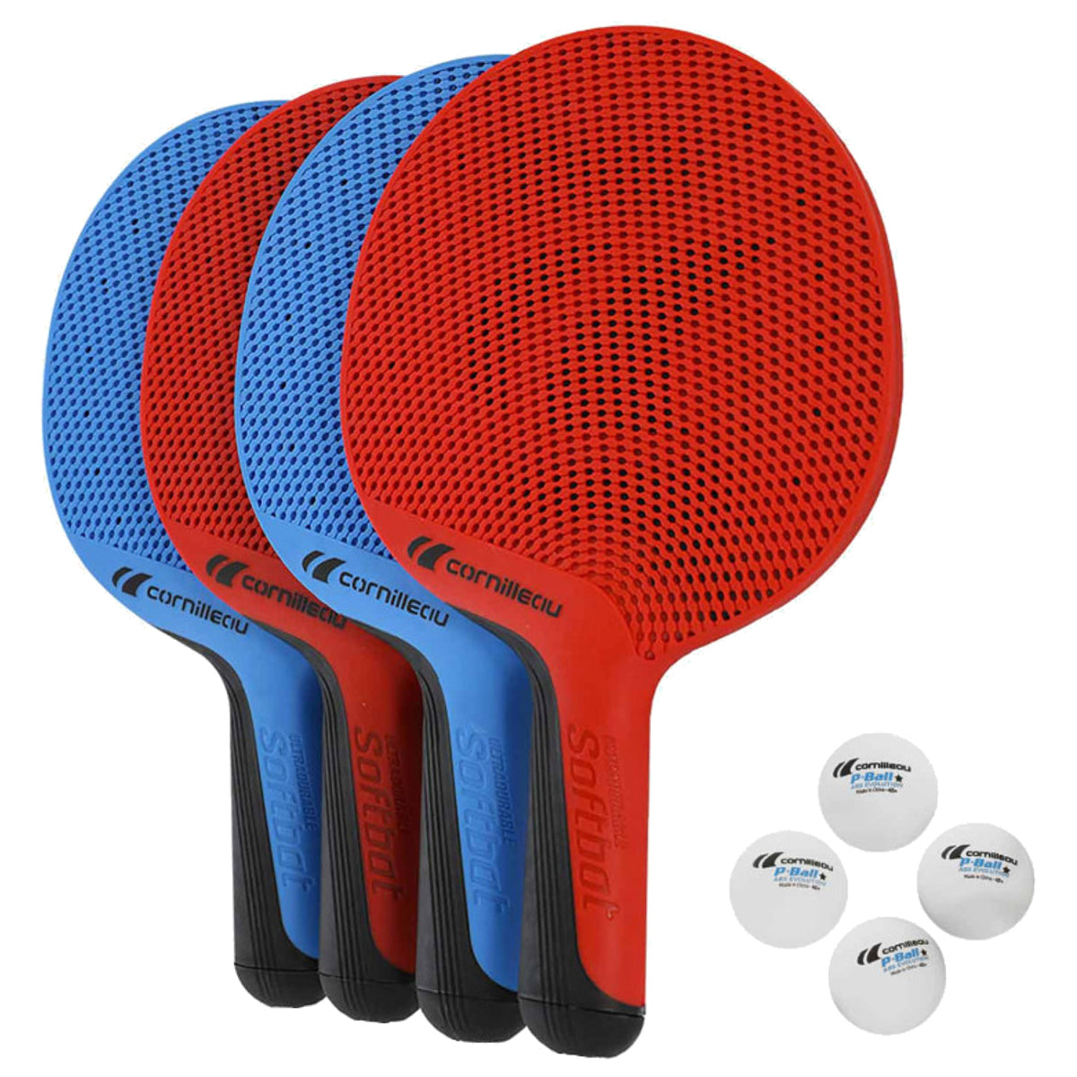 Cornilleau Eco Design Table Tennis Quattro Set (4 Paddles, 4 Balls)