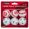 STIGA 1-Star Stars/Stripes Table Tennis Balls (6 Pack)