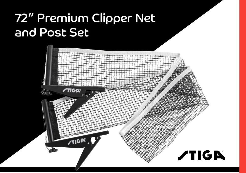 STIGA Premium Clipper 72" Regulation Table Tennis Net and Post Set
