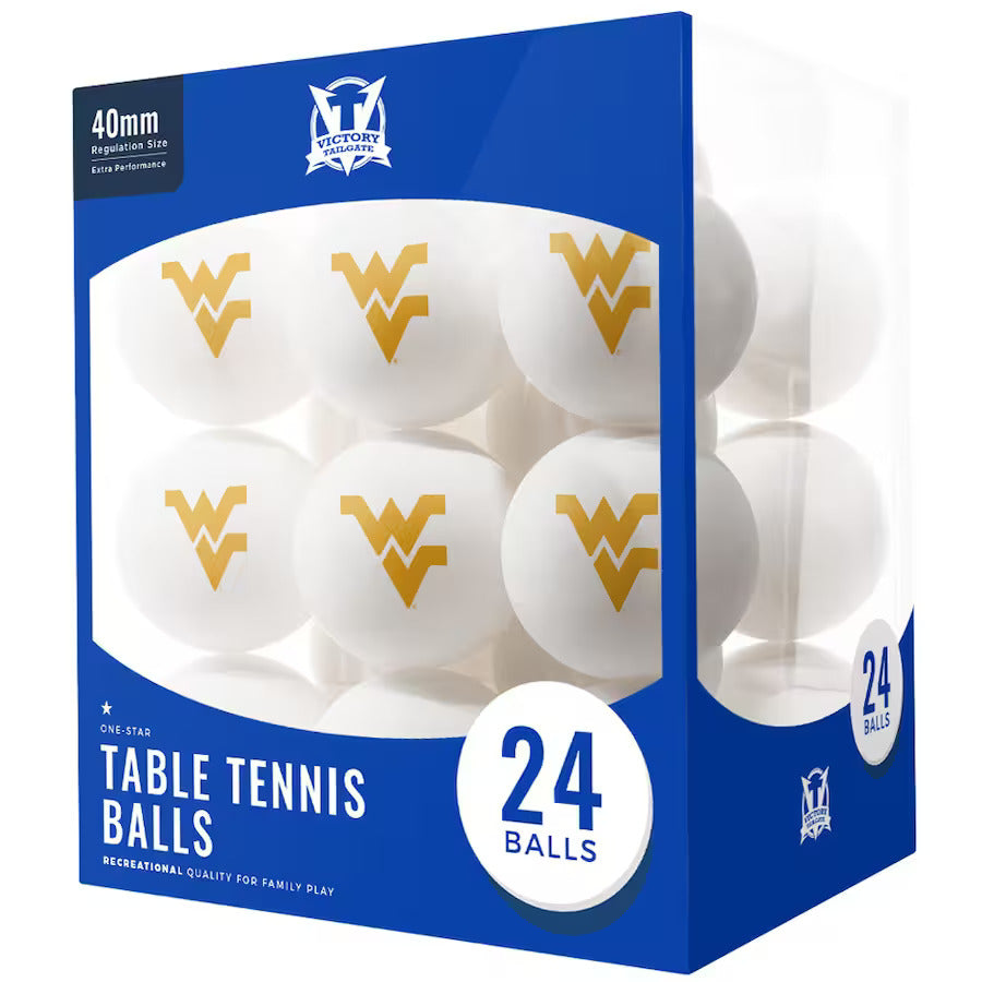 West Virginia Mountaineers 24-Pack Table Tennis Balls